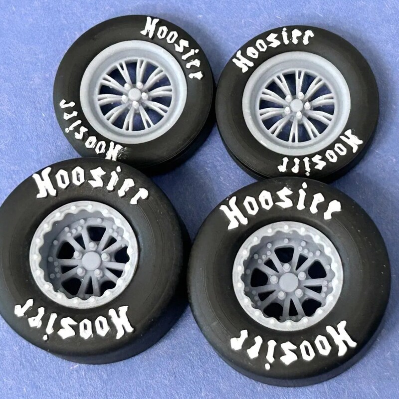 thumbnail image 2 of 1/24 Scale Resin 25" Full Wheel Set For Scale Modeling – Unpainted Retro Style 2 of 6