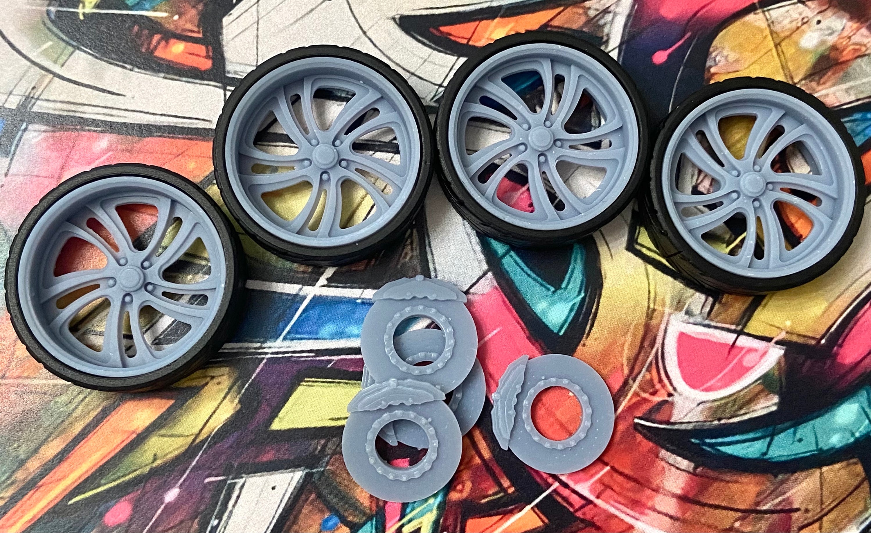 3D Printed 26 Scale-inch “ATL 404” Style Wheels for 1/24 1/25 Model Car ...