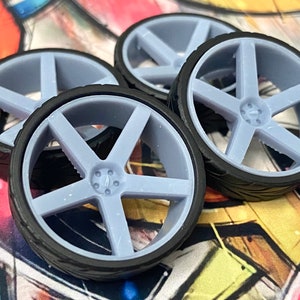3D printed 26 scale-inch “Dubs Baller” style wheels for 1/24 1/25 model car