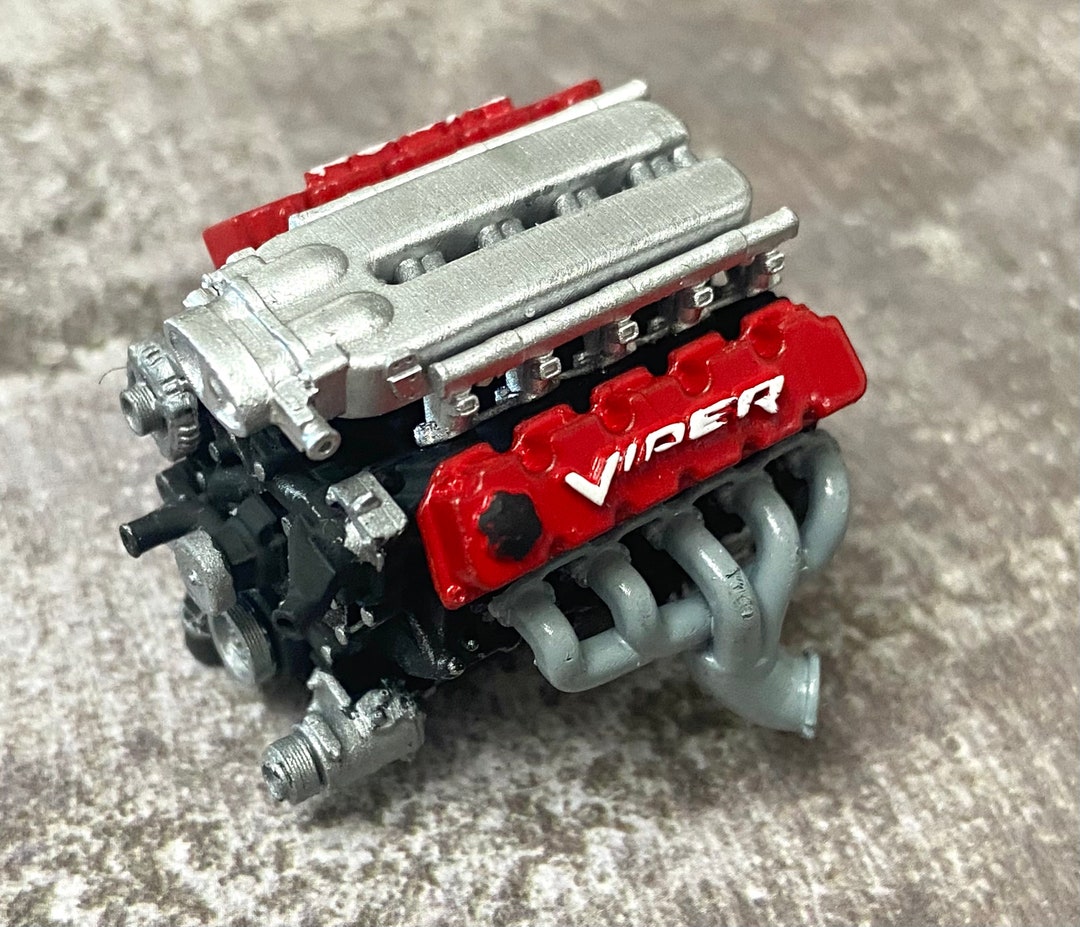 Resin 1/24 Dodge Viper V10 Engine for Scale Model Cars,1/25, 3D