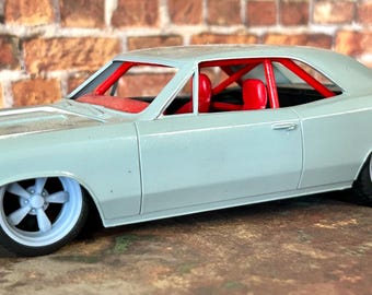 3D printed 20/21 scale-in. “American Racing Eliminator” style wheels on wide rear street tires. 1/24 or 1/25 scale.