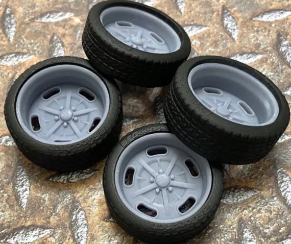 1/24 Scale BBS F1 Style Wheels & Tires For Model Cars – Resin 3D Printed Set