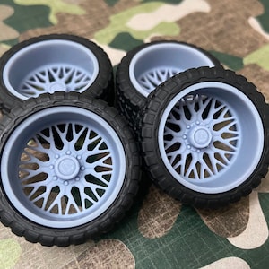3D printed Resin 24-in. “Ignition” Truck wheels with 32 in. offroad tires, 1/24,1/25 scale