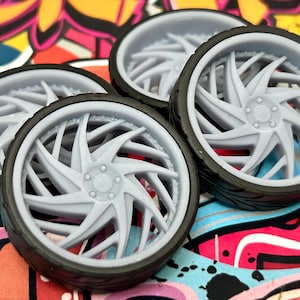 3D printed 26 scale-inch “Artis Bronx” style wheels for 1/24 1/25 model car