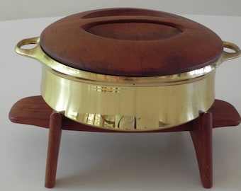 DANSK Teak Warming Pan Piatto di sfregamento Quistgaard JHQ IHQ Danese Danimarca Rare Eames