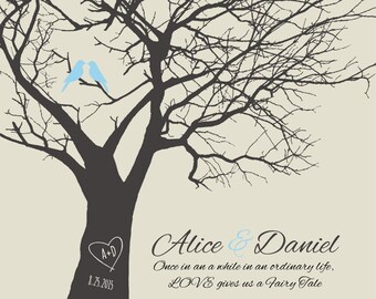 Rustic Printable Wedding Gift Personalized Family Tree Love | Etsy
