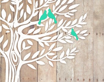 Printable Love Tree with baby birds >>> Wedding Gift  >>> Engagement gift, Anniversary Gift for Couples