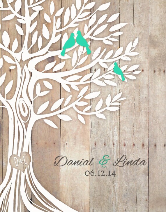 Printable Love Tree With Baby Birds Wedding Gift | Etsy
