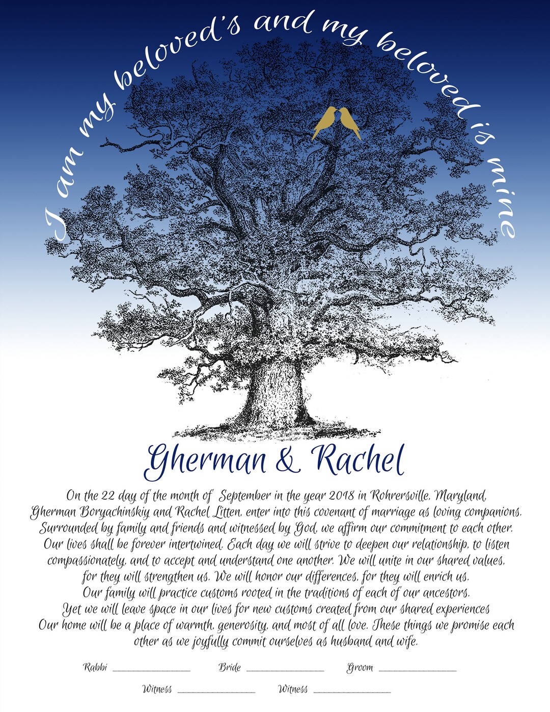 Custom Ketubah for Julia printable File - Etsy