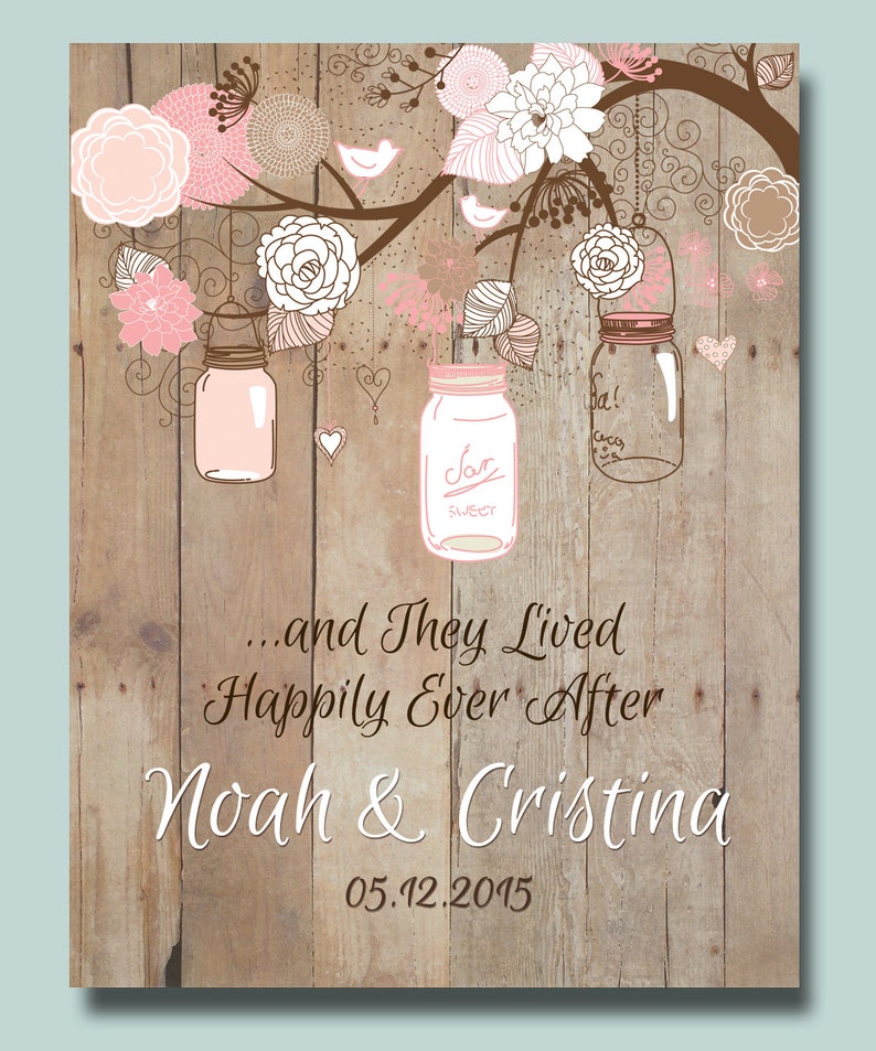Printable Mason Jar Wedding Gift 1st Anniversary Gift Love Etsy