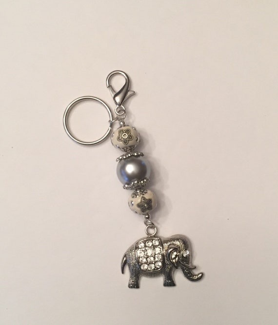 silver elephant keychain
