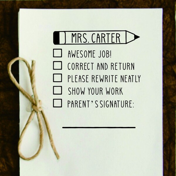 valentine no homework pass School Teacher Custom Stamp for Classwork, Homework,Parent Signature, Back to School Self Inking -custom stamp - teacher gift