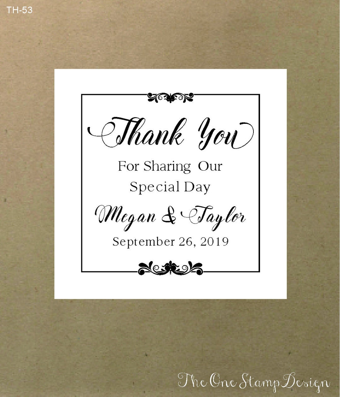 Wedding Rubber Stamp Custom Thank You Stamp Wedding Favor - Etsy