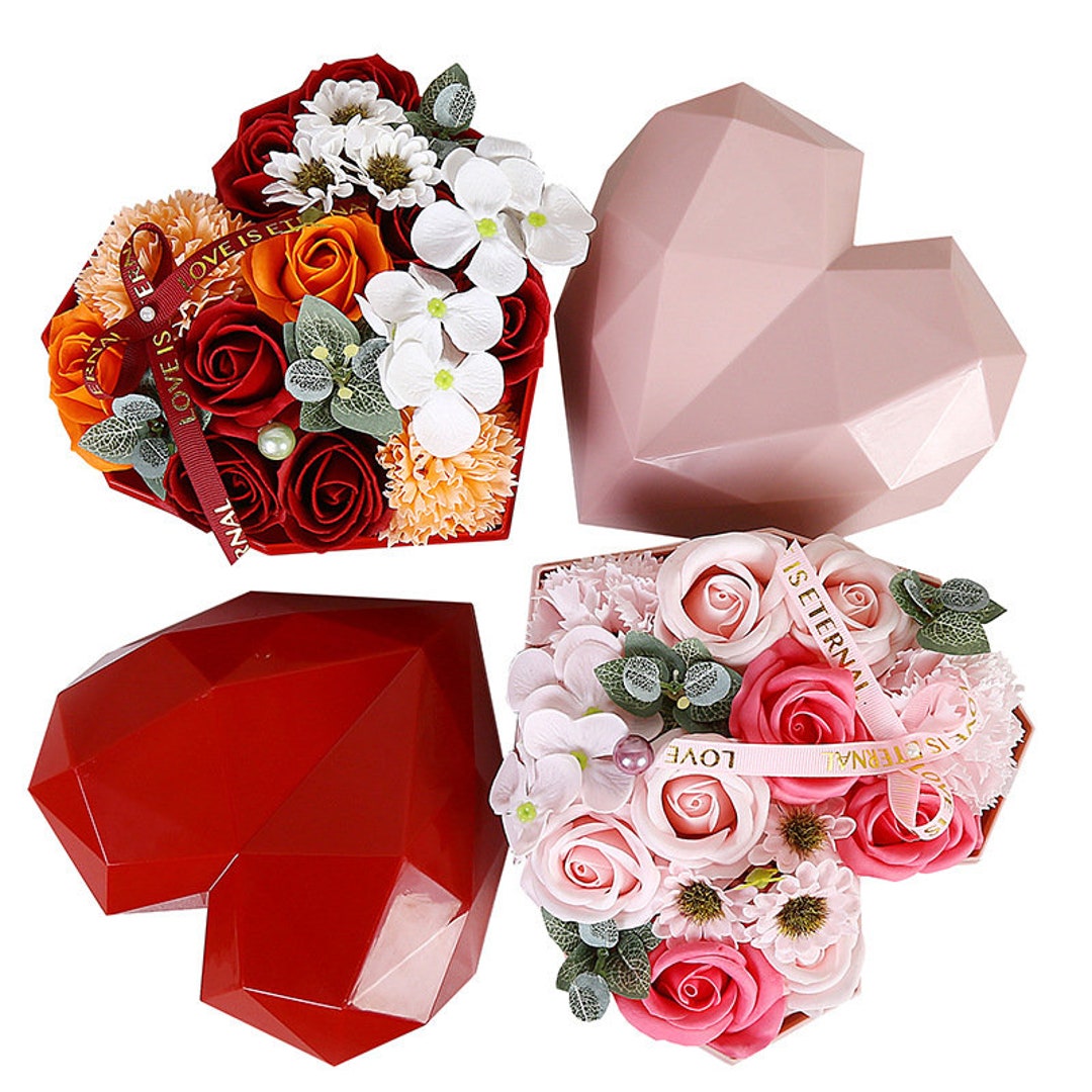Soap Flower Gift Box, Rose Flower Box Gift, Soap Bouquet, Wedding Gift, Flowers Basket Gift for