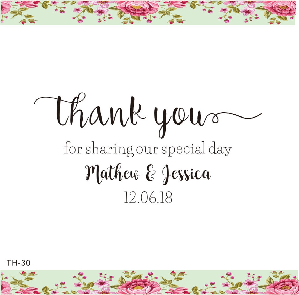 Wedding Rubber Stamp Custom Thank You Stamp Wedding Favor | Etsy