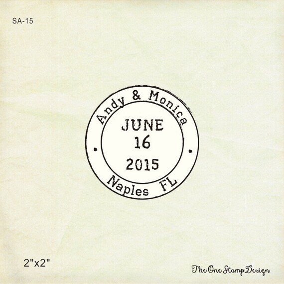 Wedding Rubber Stamp Personalized Cancelled PostageCancelled Etsy