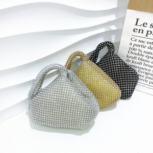 Rhinestone Cocktail Prom Handbags Elegant Exquisite Sparkling Square Box  Bags