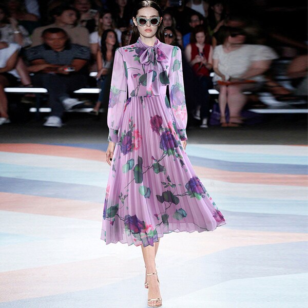 Women's Vintage Floral Casual Flowing Dress main image 1