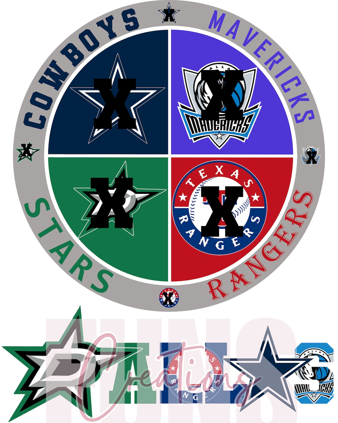 Dallas Sports Teams PNG Digital File Download Etsy