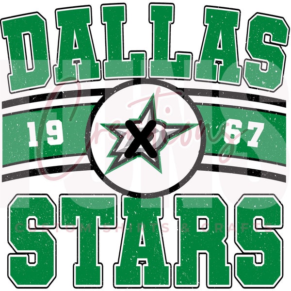 Dallas Hockey Team PNG Digital File Download Distressed Solid