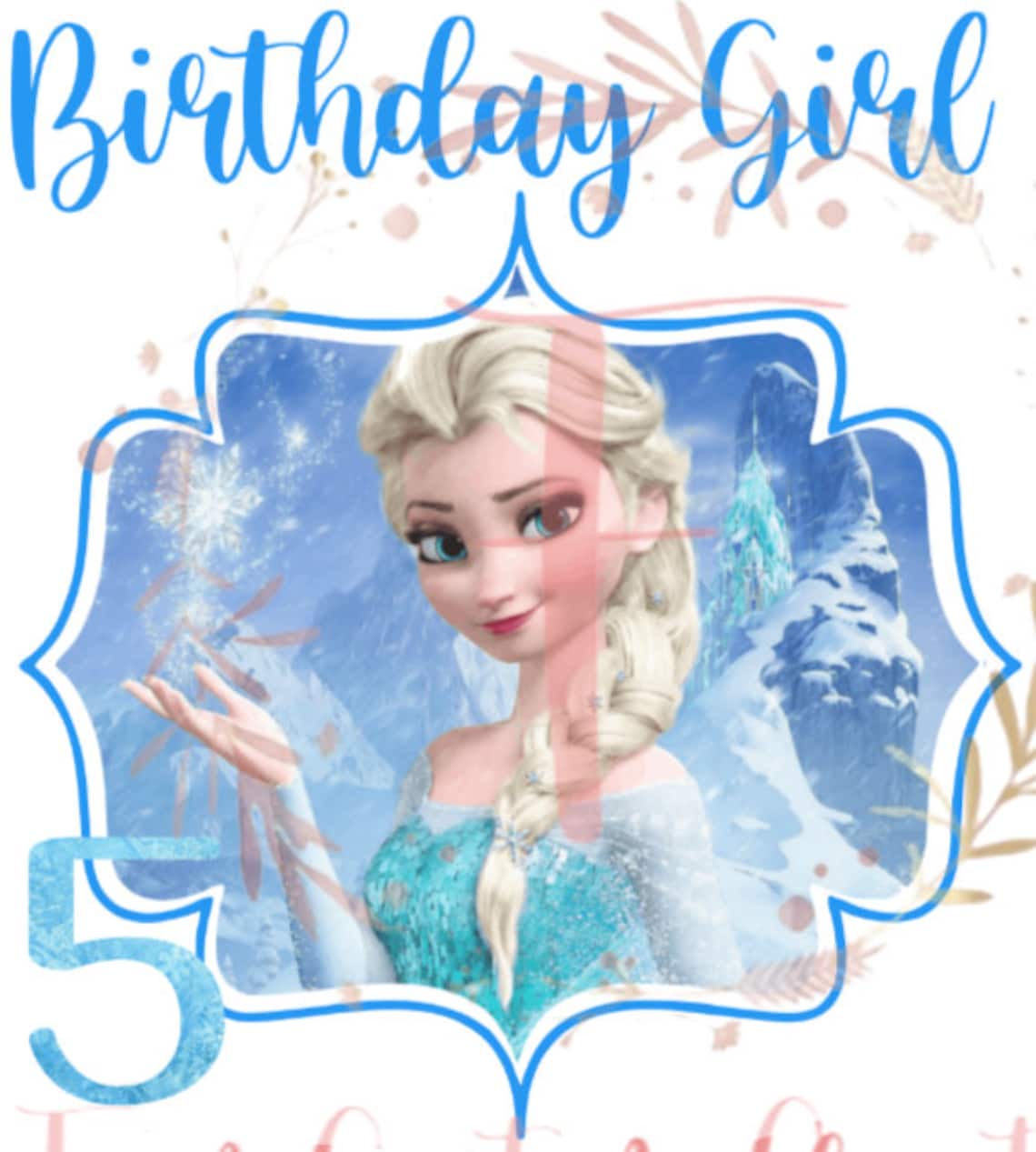 Frozen Elsa Birthday Girl 5 Five Sublimation PNG JPEG Digital - Etsy