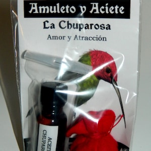 Amuleto y Aceite - Chuparosa - Hummingbird Fixed Amulet Bag - Dressing Oil Included