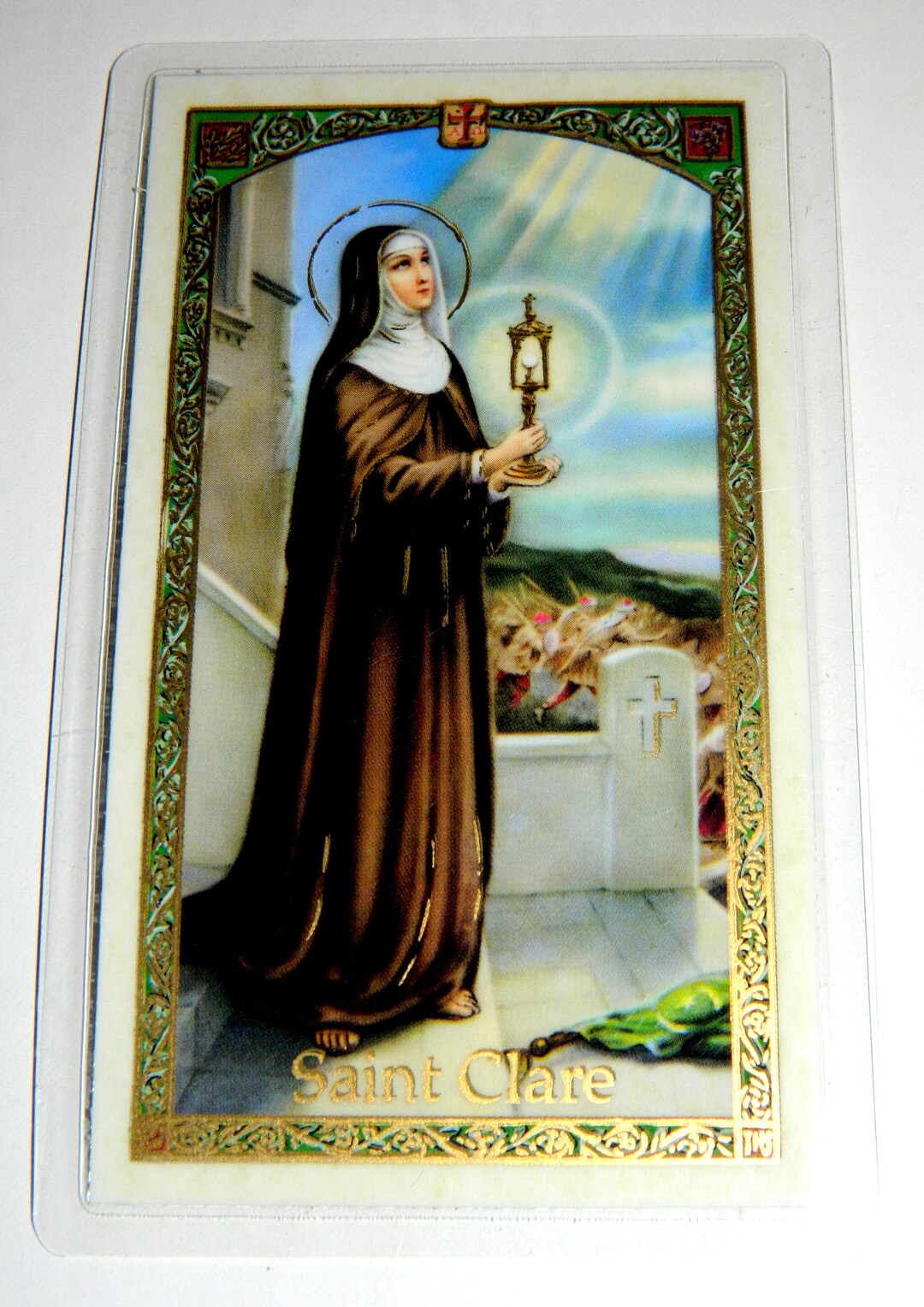 Santa Clara Prayer Card - Saint Clare - English Only - Printed in Italy ...