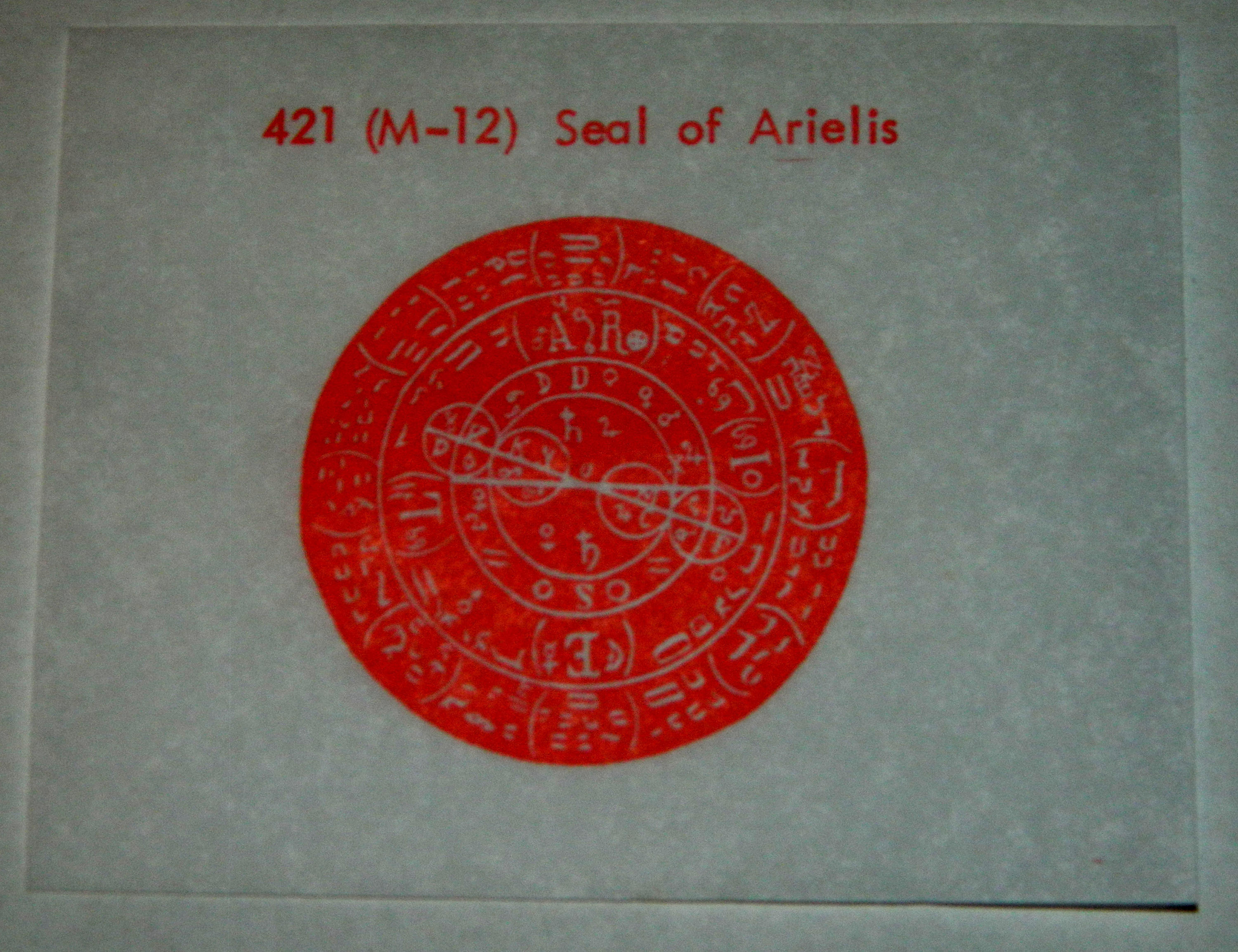 Seal of Arielis - Printed With Dragon's Blood Red Ink on