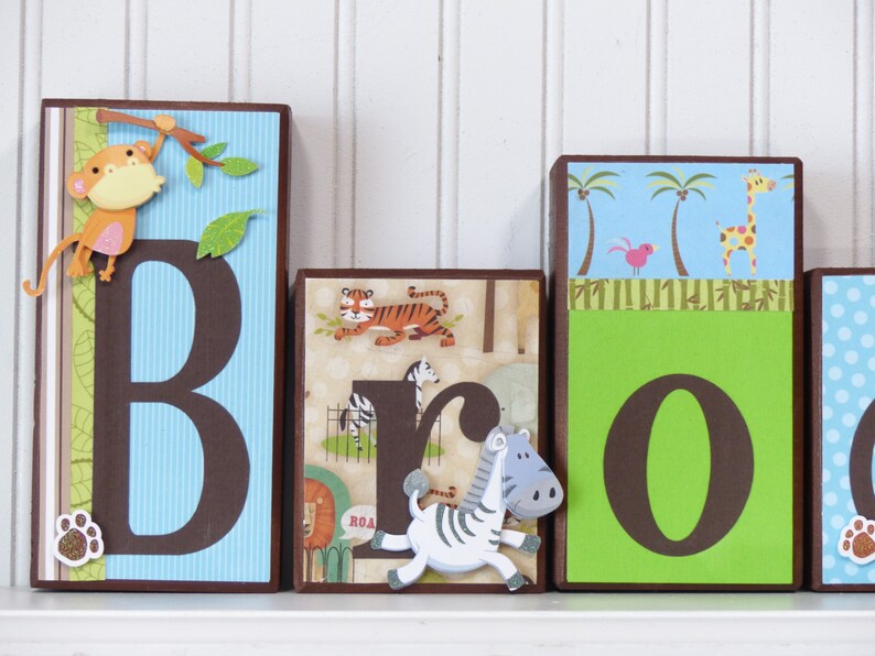 wooden letter blocks for nursery