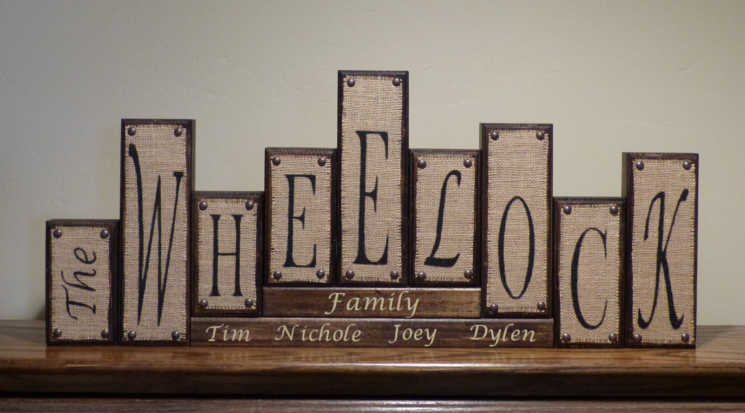 Word Blocks Home Decor Family Name Block Letters home Etsy