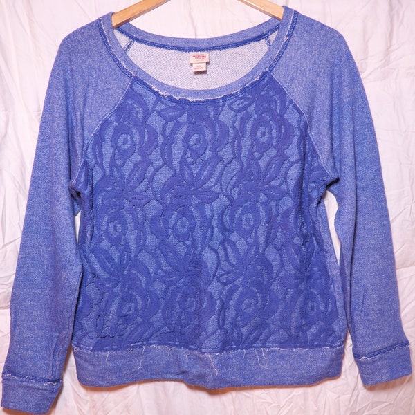 Fleece Sweatshirt, Light Purple, Lace Front, Girls or Petite Woman's Size, Mossimo Brand, Vintage 1990's