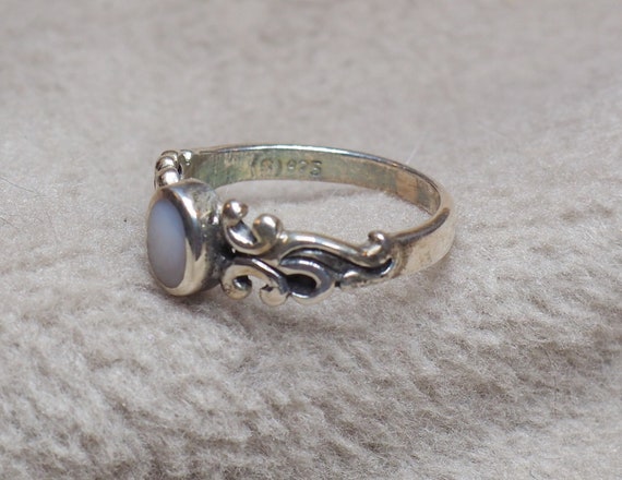 Sterling Silver Ring, Size 6, Opal Stone, Filigre… - image 3
