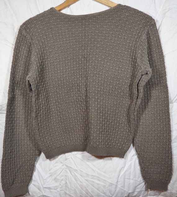 Cardigan Button Up Sweater, Taupe / Tan, "Private… - image 2