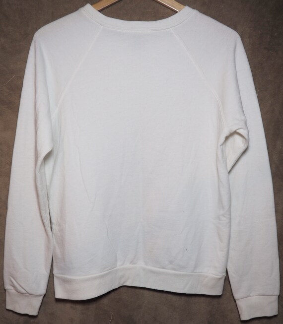 White Pullover Fleece Sweatshirt Small Size Cat Unicorn Design