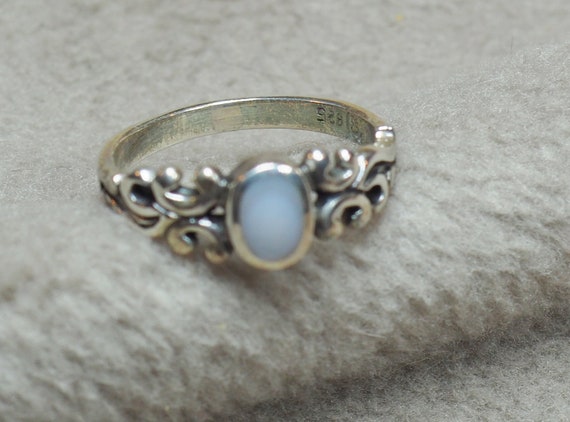 Sterling Silver Ring, Size 6, Opal Stone, Filigre… - image 2