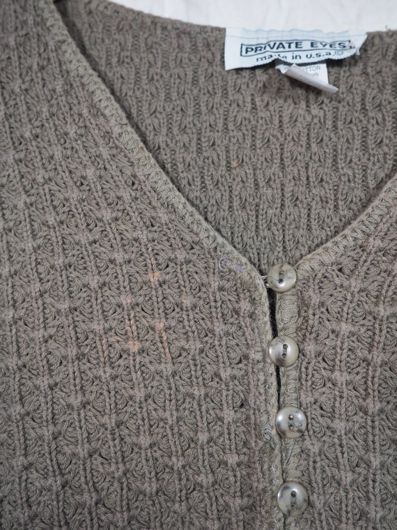 Cardigan Button Up Sweater, Taupe / Tan, "Private… - image 5