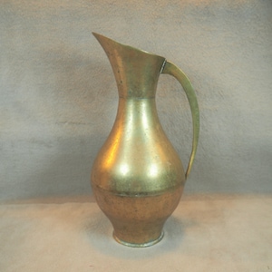 Brass Metal Pitcher, 8-1/2 Inches High, Vintage, Collectible Decor
