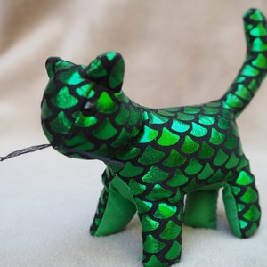Metallic Green Cat Bean Bag Figure - Rainbow Creations - Seattle WA