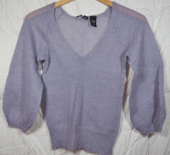 Lightweight Knit Pullover V Neck Sweater, Mohair … - image 1