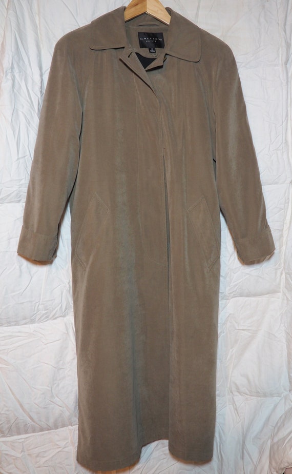 Full Length Tan Taupe Ladies Dress Coat, Vintage L