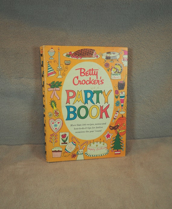 Cook Book: "Betty Crocker's Party Book", 1st Edition Spiral Bound, Hard Cover, Vintage 1960