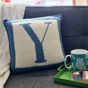 Crochet Pattern Letter Y Crochet Pillow image 1