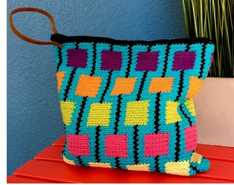 Lollipop Tapestry Crochet Pattern, Crochet Pouch, Crochet Clutch, Crochet Purse