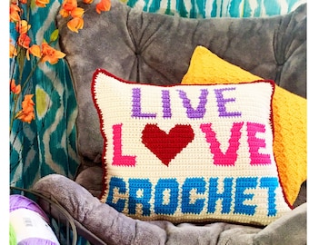 Live Love Crochet Pillow Pattern