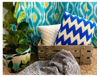 Zig Zag Crochet Pillow Pattern, Chevron Pattern