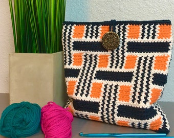 Warble Weave Tapestry Crochet Pattern, Crochet Pouch, Crochet Purse