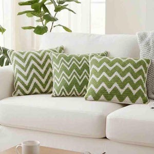 Chevron Crochet Pillow Pattern Set, Modern Zig Zag (PDF Download)