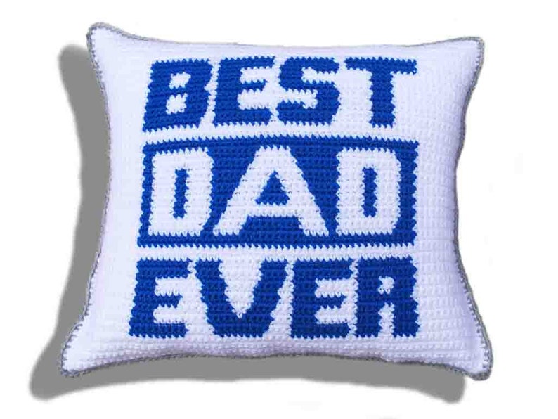 Best Ever Mom & Dad Crochet Pillow Pattern, Mother's Day Gift, Father's Day Gift, Handmade Gift image 5