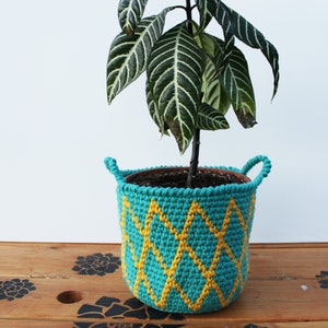 Criss Cross Crochet Basket Pattern image 3