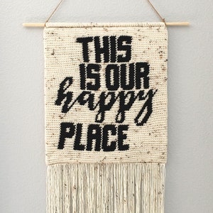This Is Our Happy Place Crochet Wall Hanging Banner Pattern, Wall Hanging Tapestry, Wall hanging Decor, Wall Hanging Yarn image 3